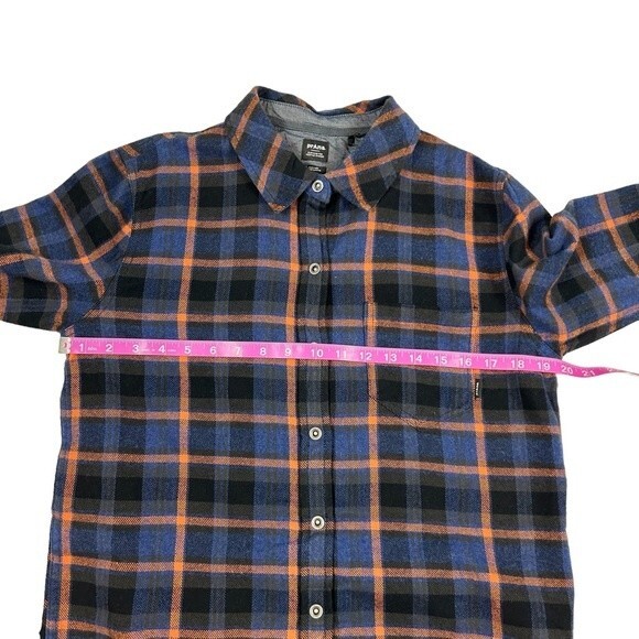 pRana Golden Canyon Long Sleeve Plaid Flannel Shirt Sz S in Rich Sapphire NWT - Picture 6 of 9